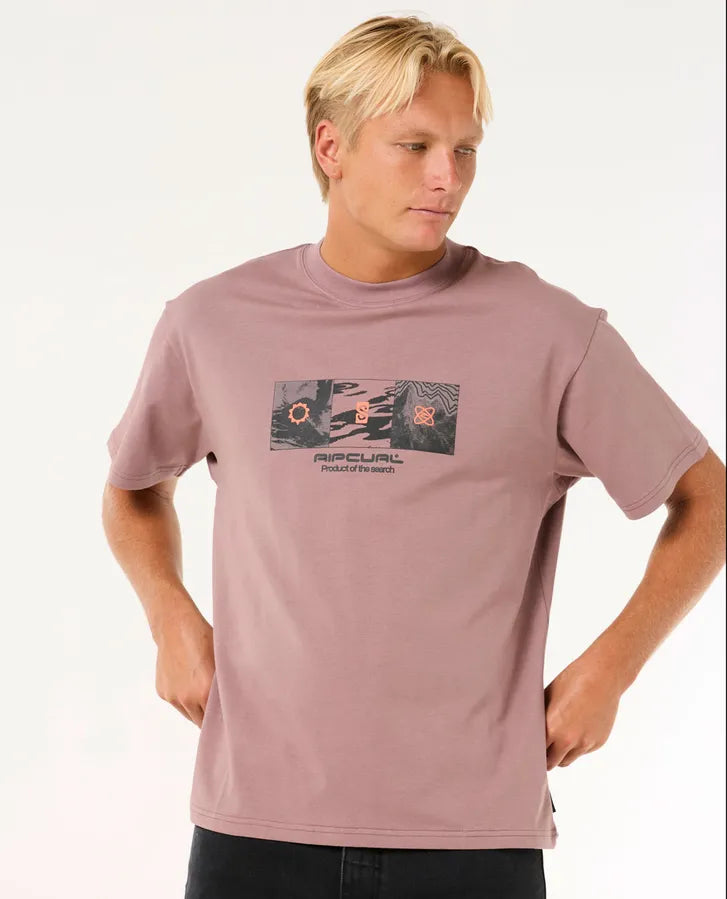 RIP CURL SEARCH GRID TEE MAUVE